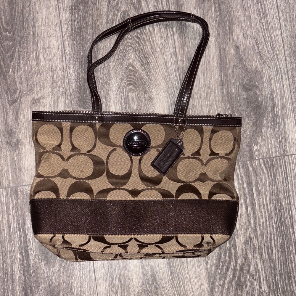 Coach Stylish Brown Designer Tote Bag
